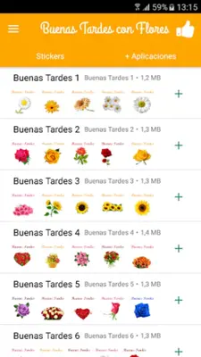 Stickers de Buenas Tardes con Flores android App screenshot 2